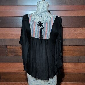 Catwalk Studio Black Women's Top with Patterned Accents